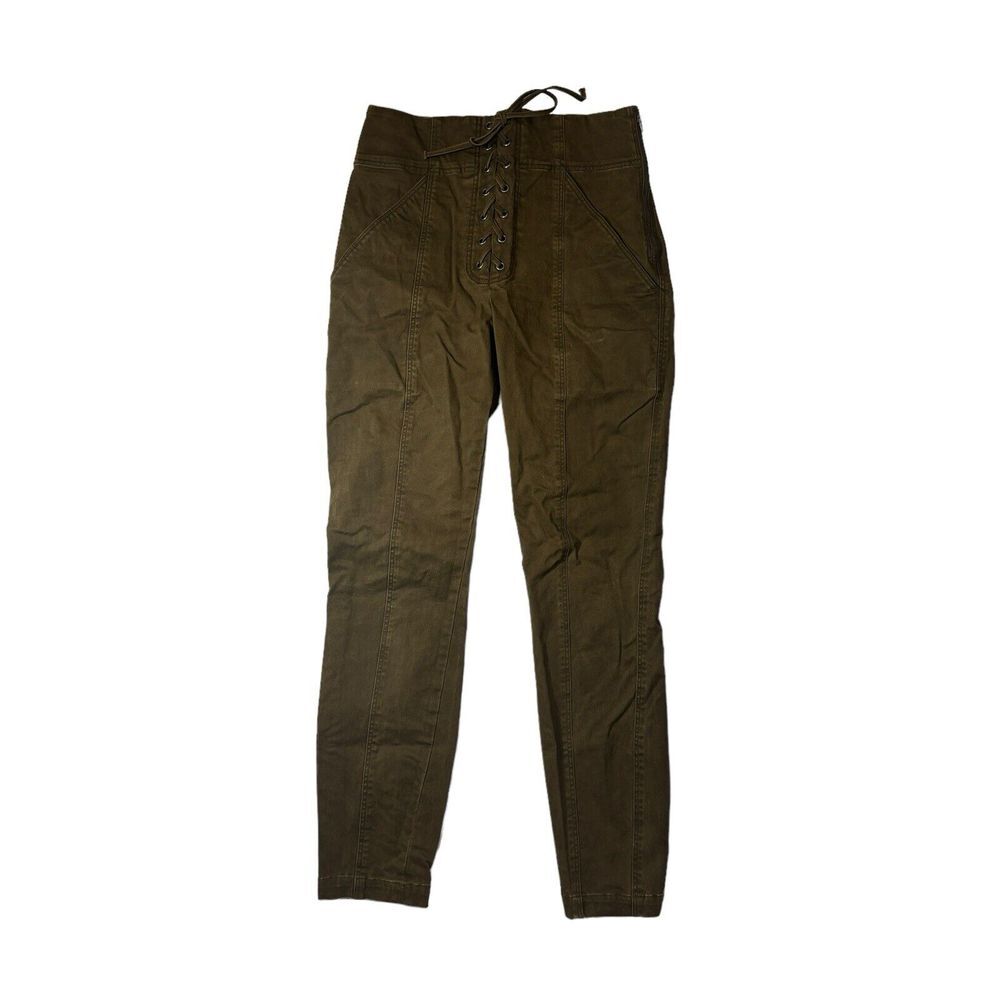 A.L.C. Green Kyle Front Lace Up High Rise Pants Size 4